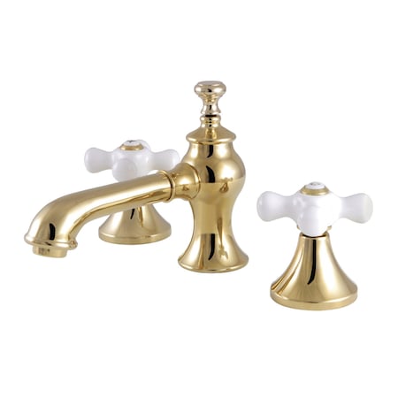 Kingston Brass KC7062PX Vintage 8" Widespread Bathroom Faucet, Polished Brass KC7062PX